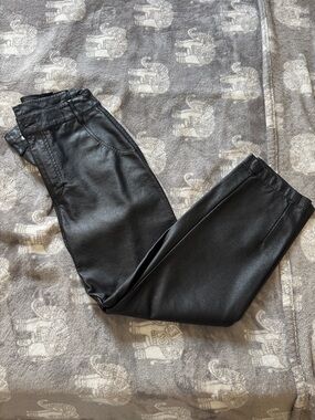 Forever 21 Black Faux Leather Straight Leg Pants